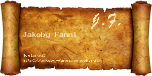 Jakoby Fanni névjegykártya